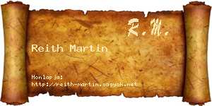 Reith Martin névjegykártya